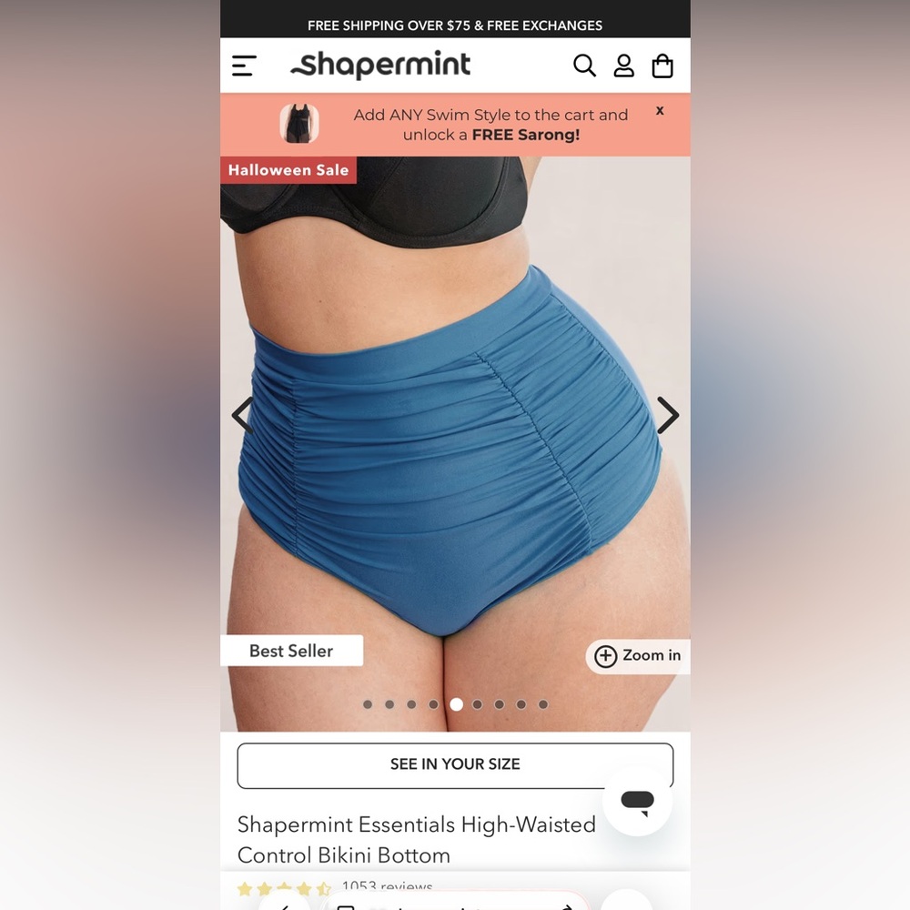 NWT Shapermint High Waisted Bikini Bottoms - XL